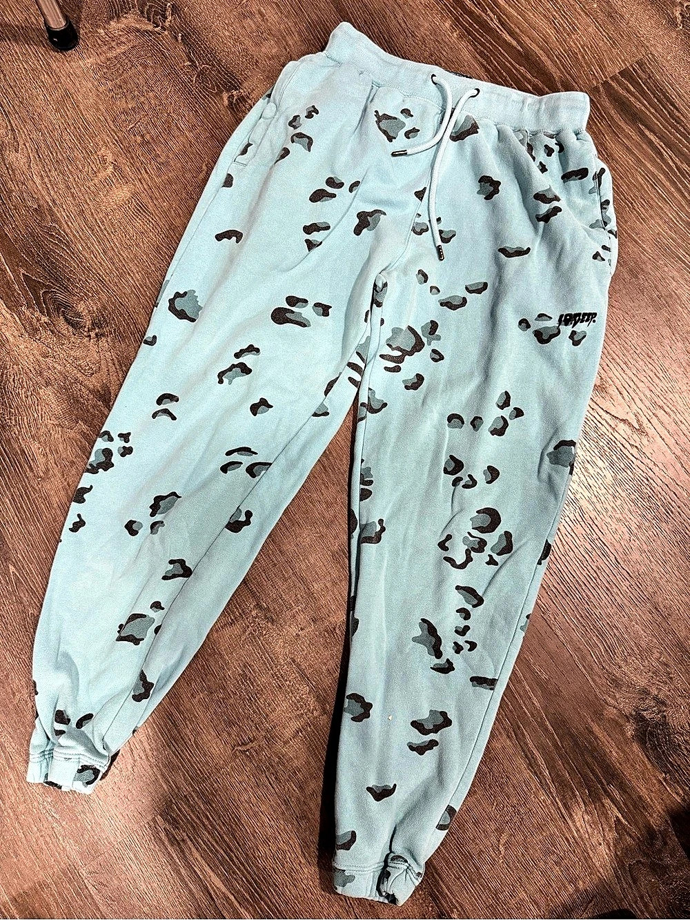 10.Deep Animal Print Joggers in Blue Size Medium
